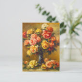 Renoir des Roses dans une carte postale Vase (Debout devant)