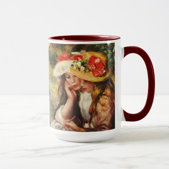Renoir deux filles lisant dans la tasse de jardin (Droite)