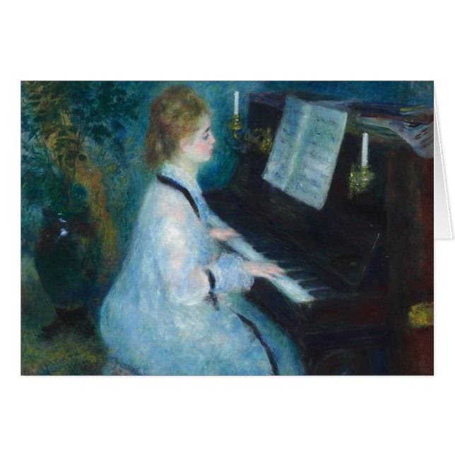 Renoir femme à l'impressionniste Vintage de piano (Devant horizontal)