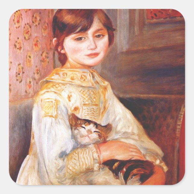 Renoir Girl with Cat Stickers (Devant)