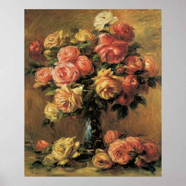 Renoir Les Roses Fine Art Poster or Print (Devant)