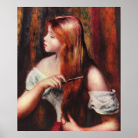 Renoir Young Girl Comportant Son Poster