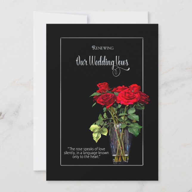 Renouveler Invitation Vows Mariage, Collection Ros (Devant)