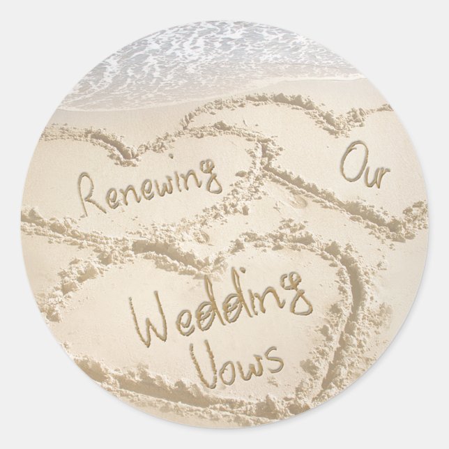 Renouveler Nos Vows Mariages STICKERS RONDS (Devant)