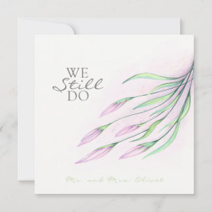 Renouvellement de Vœux de 25 Ans Invitation Fleurs