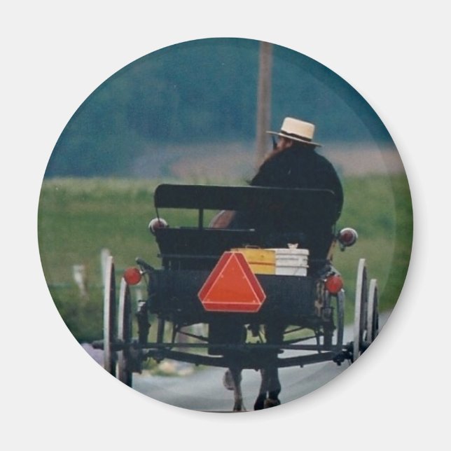 RENTRER À LA MAISON DE L'HOMME AMISH MAGNET (Devant)