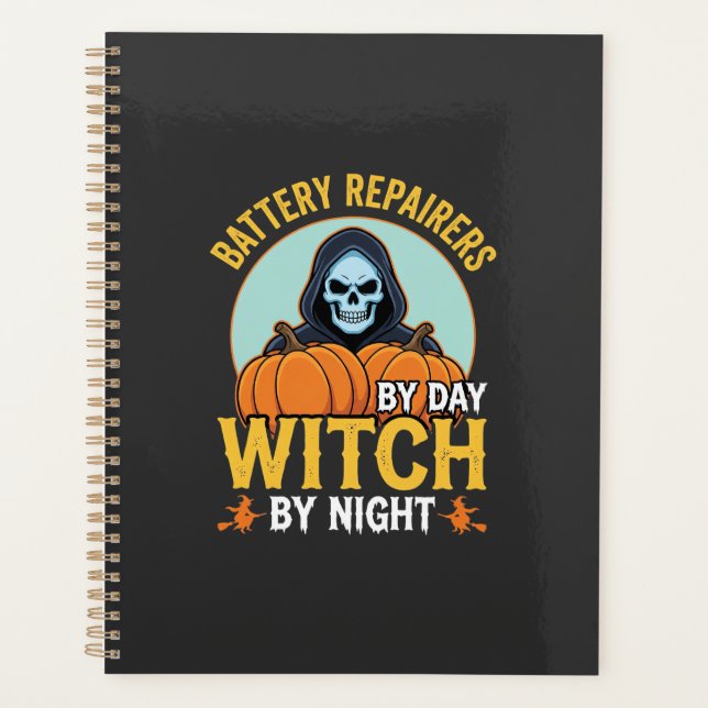 Réparateur de piles Halloween Sorcière de nuit Des (Devant)