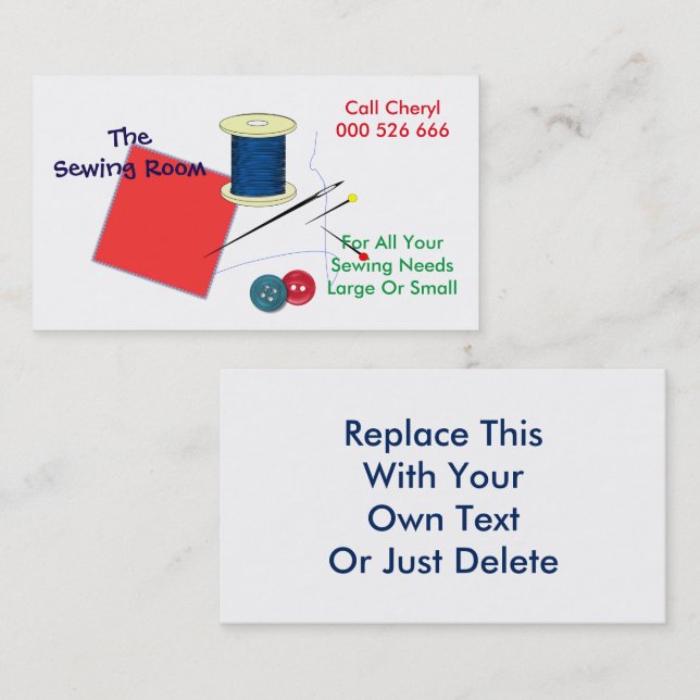 Réparateurs de couture artisanaux Carte de visite  (Devant / Derrière)