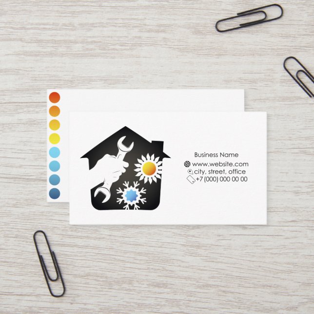 Réparation de l'air conditionné carte de visite (Devant/Arrière en situation)