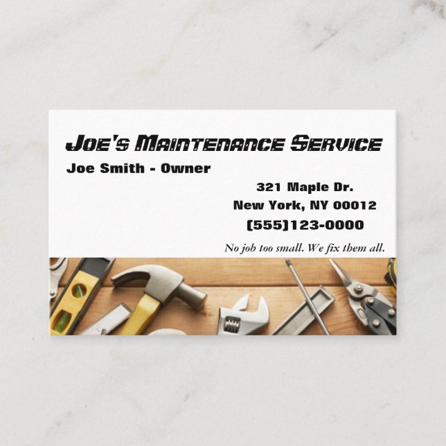 Réparation de maintenance Handyman Service Carte d (Devant)