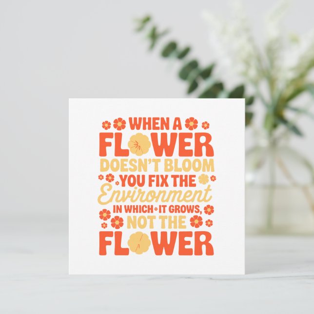 Réparez l'environnement, pas la fleur (Debout devant)