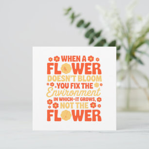 Réparez l'environnement, pas la fleur