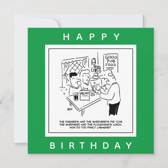 Repas de pub et menu de pub Dessin (Devant)