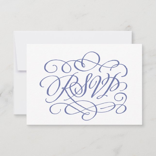 Repas Mariage de calligraphie Périwinkle Carte RSV (Devant)