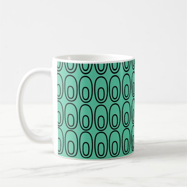 Répéter Mint Green Ovals Café Mug (Gauche)