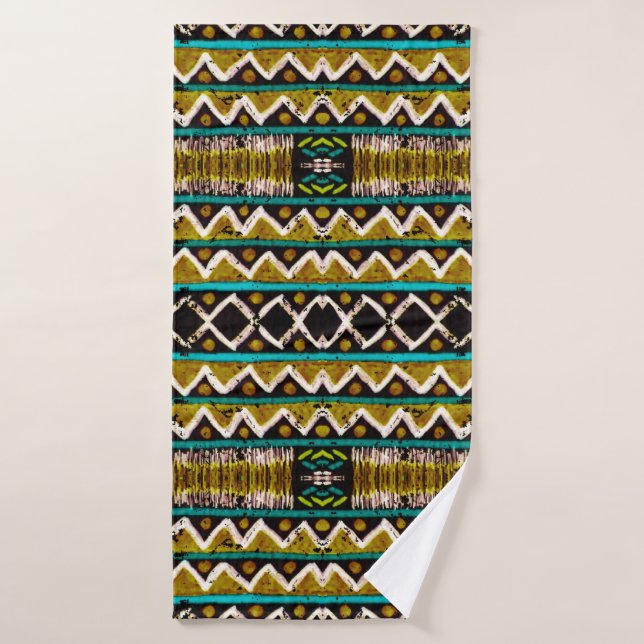 Répétez. Broderie géométrique transparente. Décora (Serviette de bain)