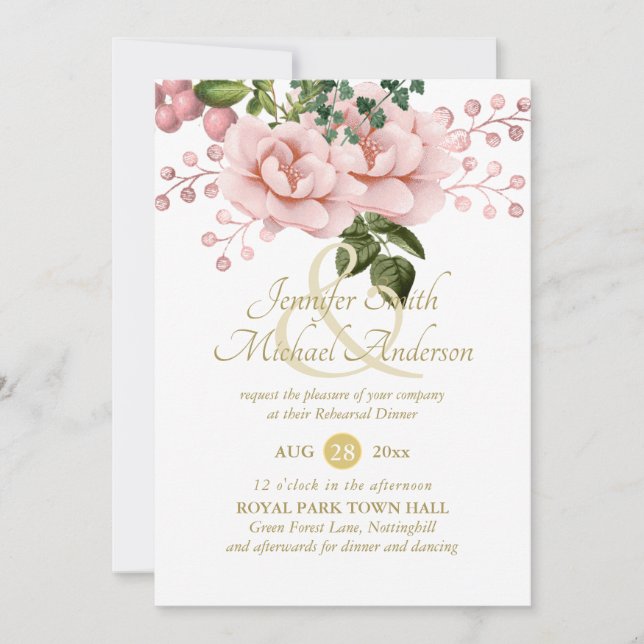 Répétition des Roses de bouquet en or rose pâle (Devant)