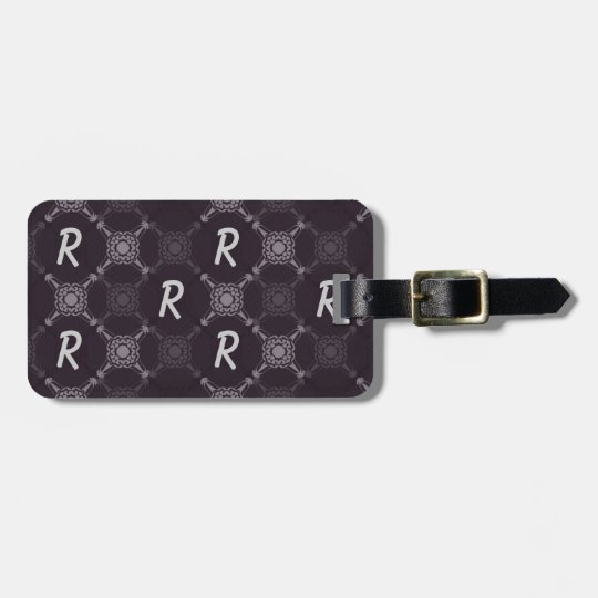 Répétition du monogramme de lettre étiquette à bagage