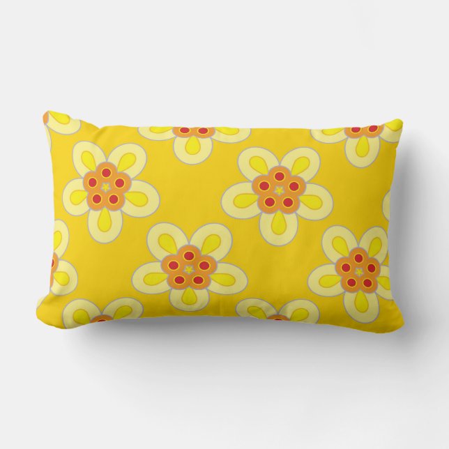 Repli d'Ann - coussin géométrique jaune de fleur (Recto)