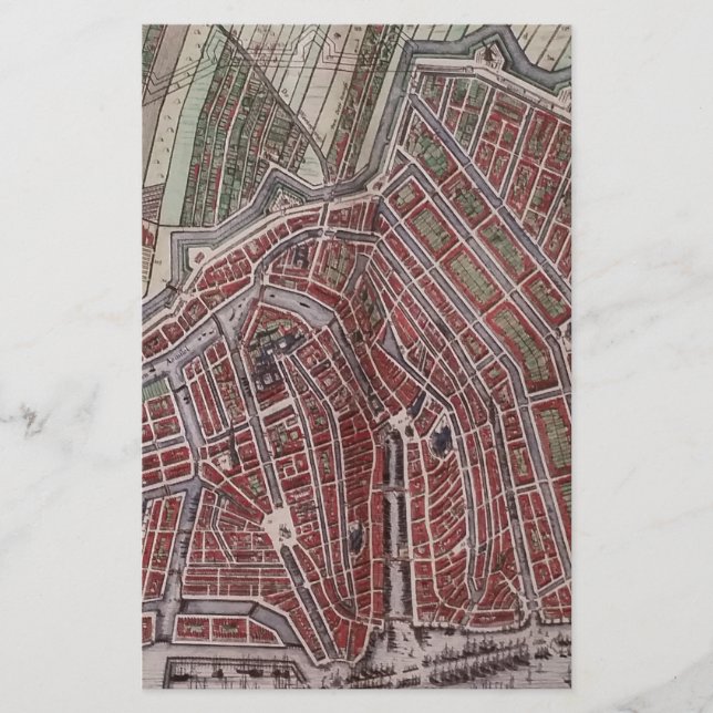 Réplique carte de la ville d'Amsterdam 1652 (Devant)