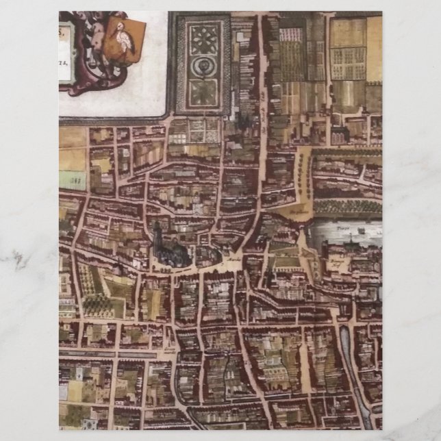 Réplique carte de la ville de La Haye 1649 (Devant)