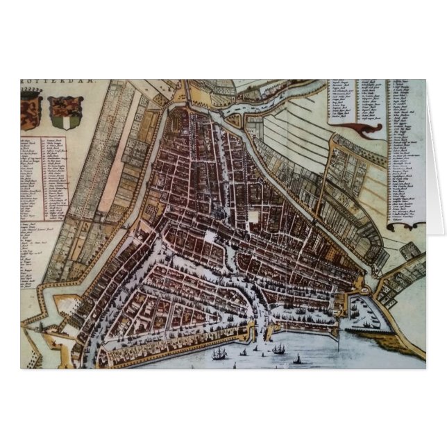 Réplique carte de la ville de Rotterdam 1652 (Devant horizontal)