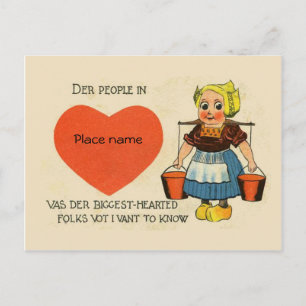 Réplique carte postale Vintage, humour néerlandais