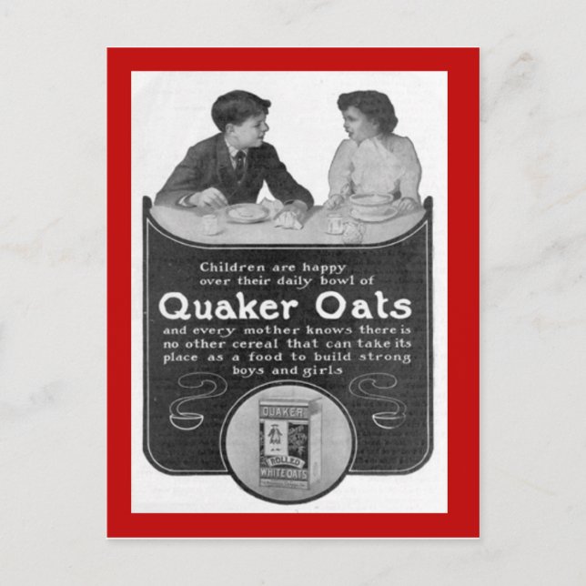 Réplique carte postale Vintage, Quaker Oats (Devant)