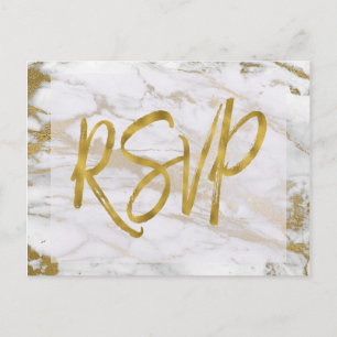 Réplique Faire-part de mariage RSVP Marbre blanc e