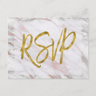 Réplique Faire-part de mariage RSVP Rose Gold Marb