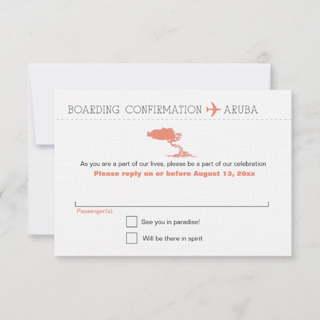 Répondre à Carte d'embarquement Aruba (Devant)