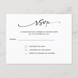 Répondre à un mariage espagnol carte postale
