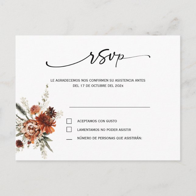 Répondre à un mariage espagnol sur carte postale (Devant)