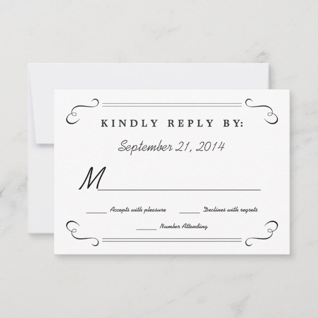 Répondre Monogramme Cœurs Tableau RSVP (Devant)