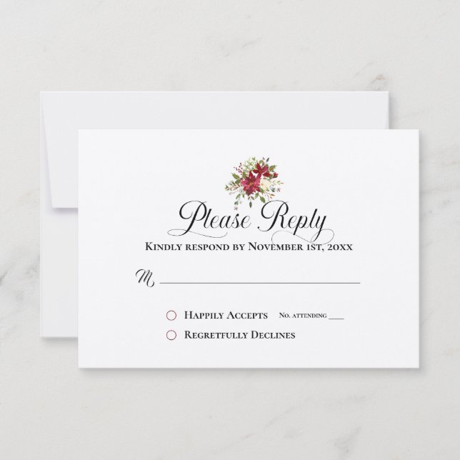 Répondre RSVP Christmas Bouquet Holiday (Devant)