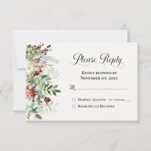 Répondre RSVP Christmas Greens Holiday