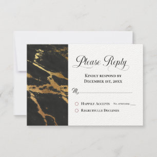 Répondre RSVP Classic Black avec Gold Marbling