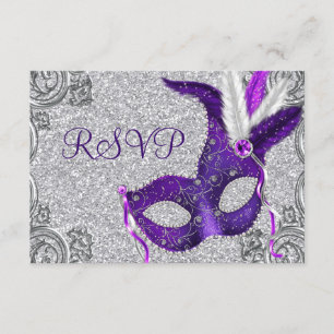 Réponse à une soirée masquée Violet Argent et Rose