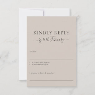 Réponse aimable beige de mariage doux