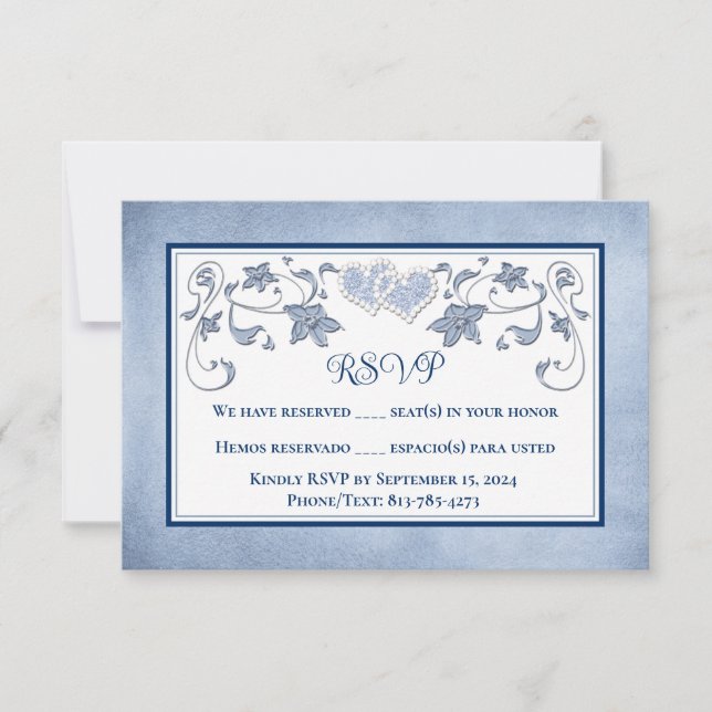 Réponse au mariage | Bleu de roi, Bleu poussiéreux (Devant)