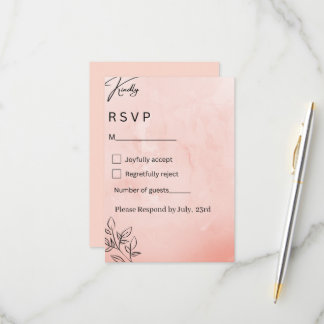 Réponse au Mariage Botanique Minimaliste Pêche
