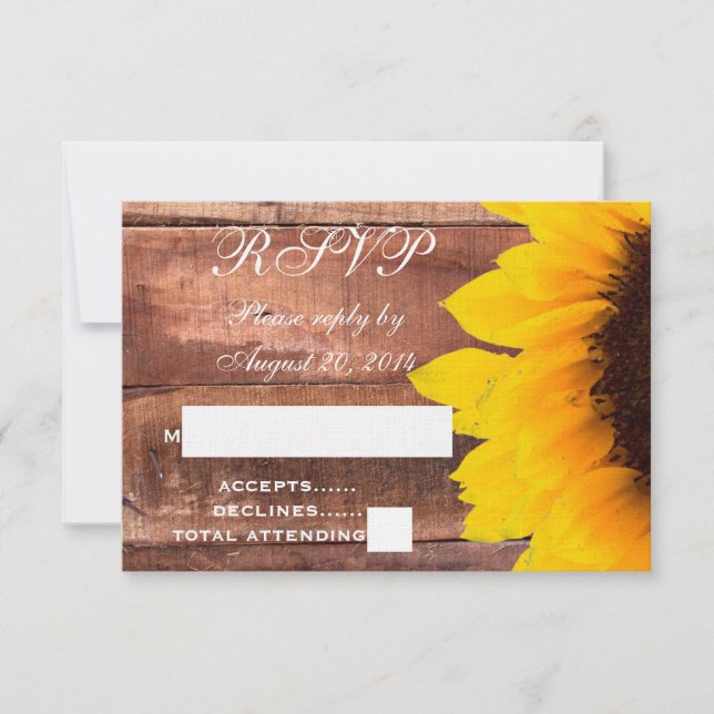 Réponse au mariage champêtre sous le tournesol (Devant)