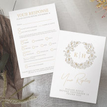 Réponse au mariage d'automne avec monogramme de ré