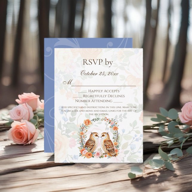 Réponse au mariage de la chouette des bois (Celebrate your special day with this enchanting woodland owl design!)