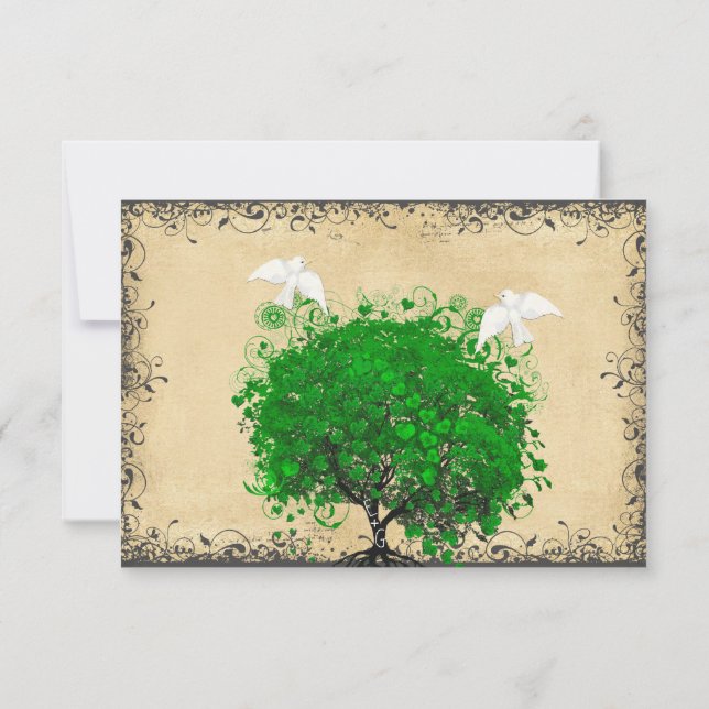Réponse au mariage de l'oiseau colombe de l'arbre  (Dos)