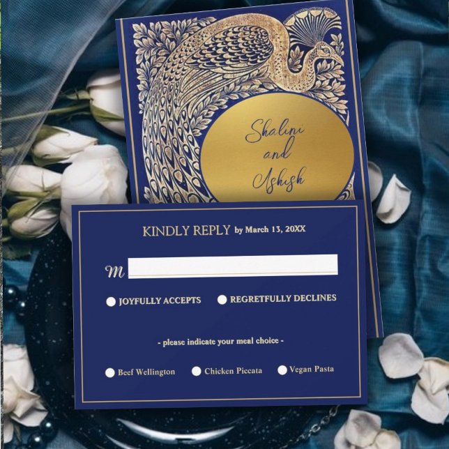 Réponse au mariage indien Blue Gold Peacock (Créateur téléchargé)