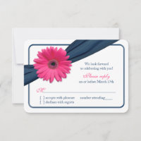 Réponse au mariage ruban bleu marine marguerite de