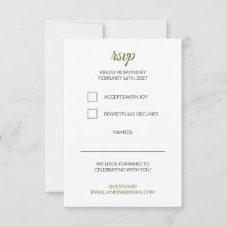Réponse au mariage Vert Sauge