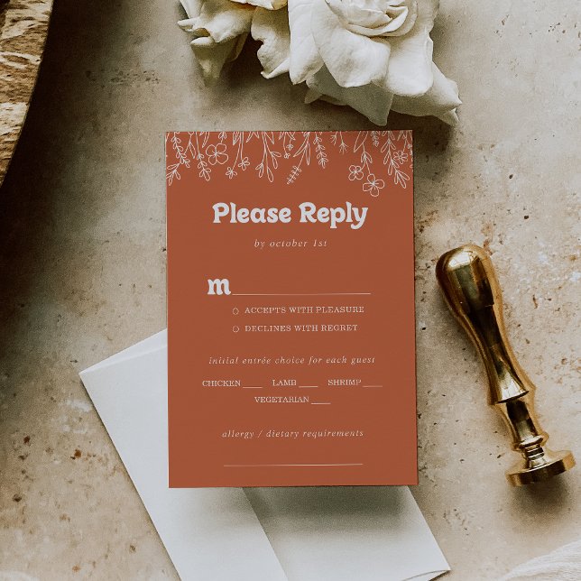 Réponse au menu de mariage aux fleurs sauvages en  (Créateur téléchargé)