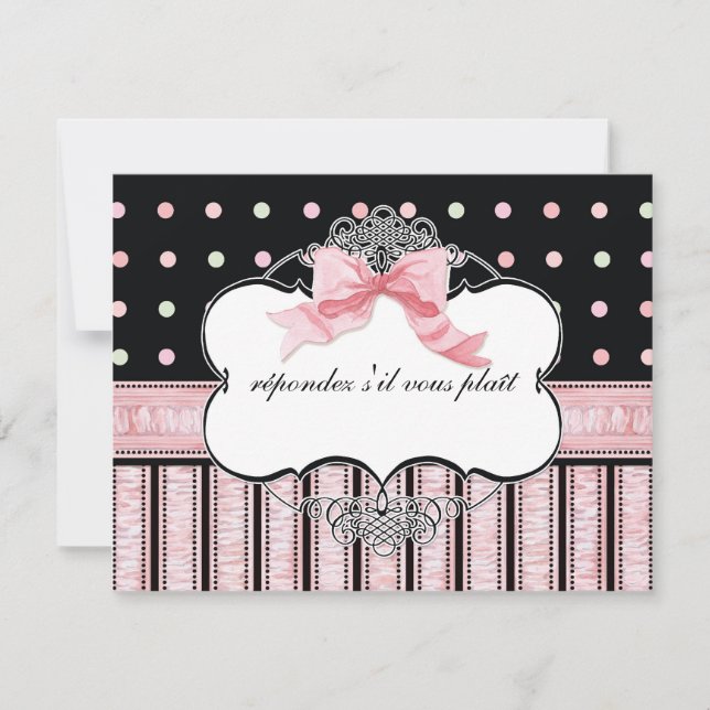 Réponse bat mitzvah RSVP - Tourbillon de point de  (Devant)